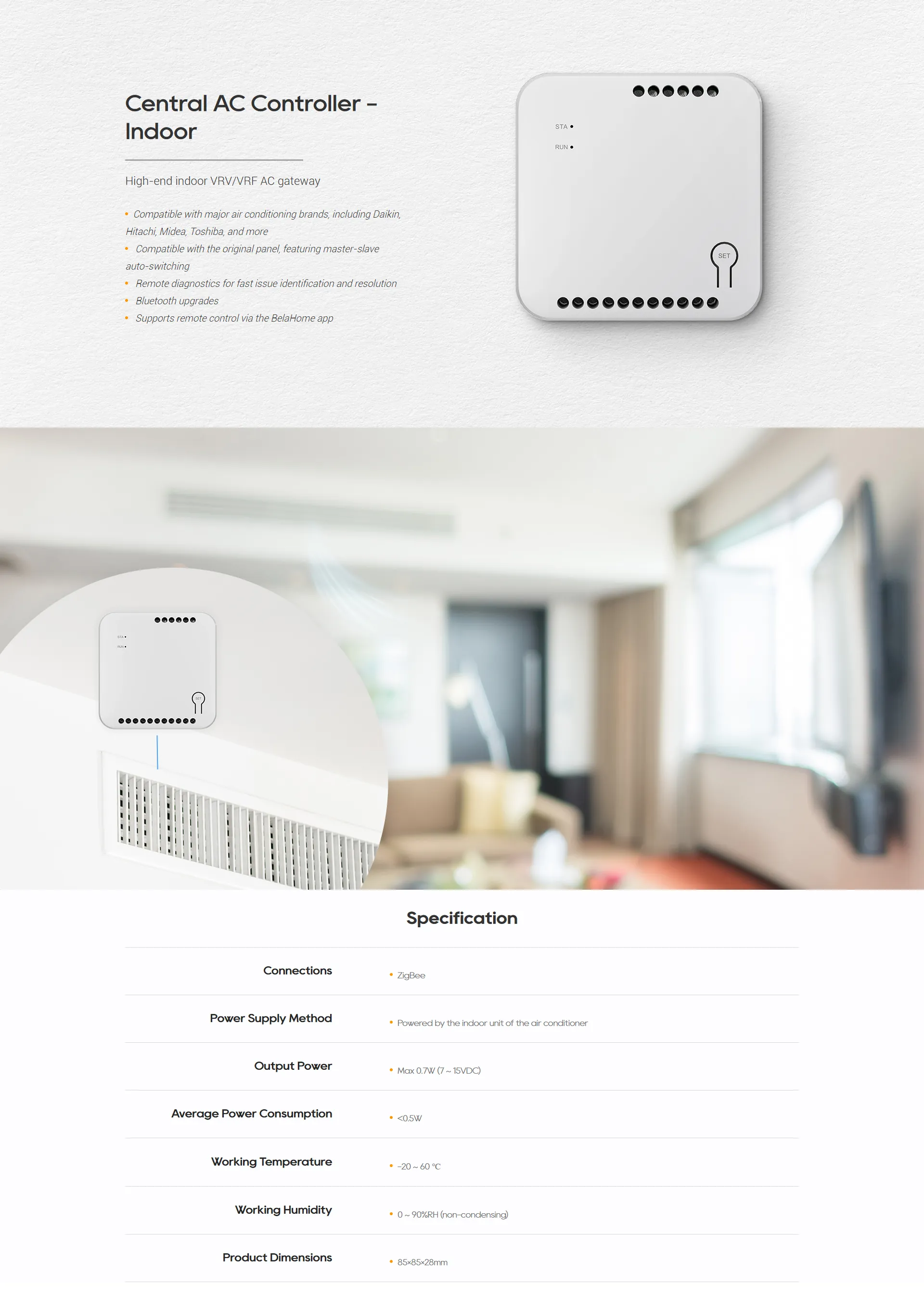 Akubela Central AC Controller (Indoor) feature