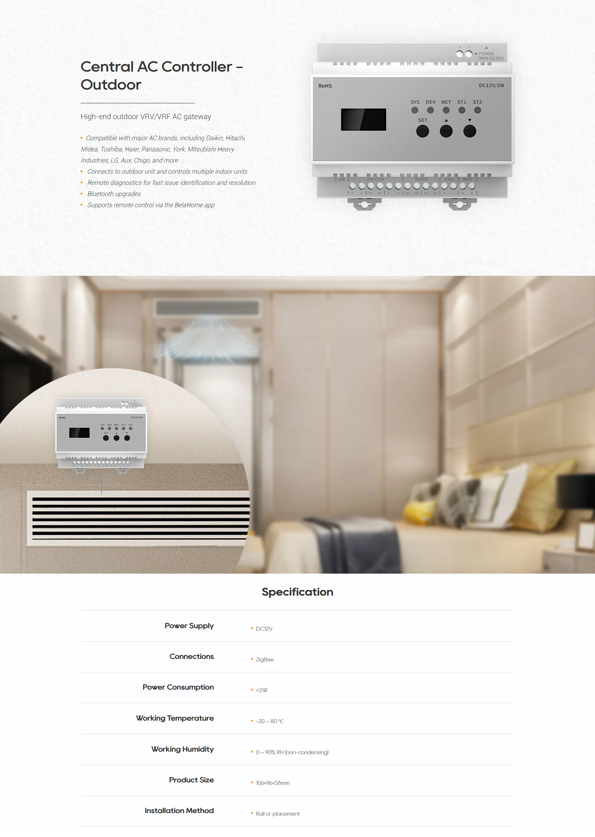 Akubela Central AC Controller (Outdoor) feature