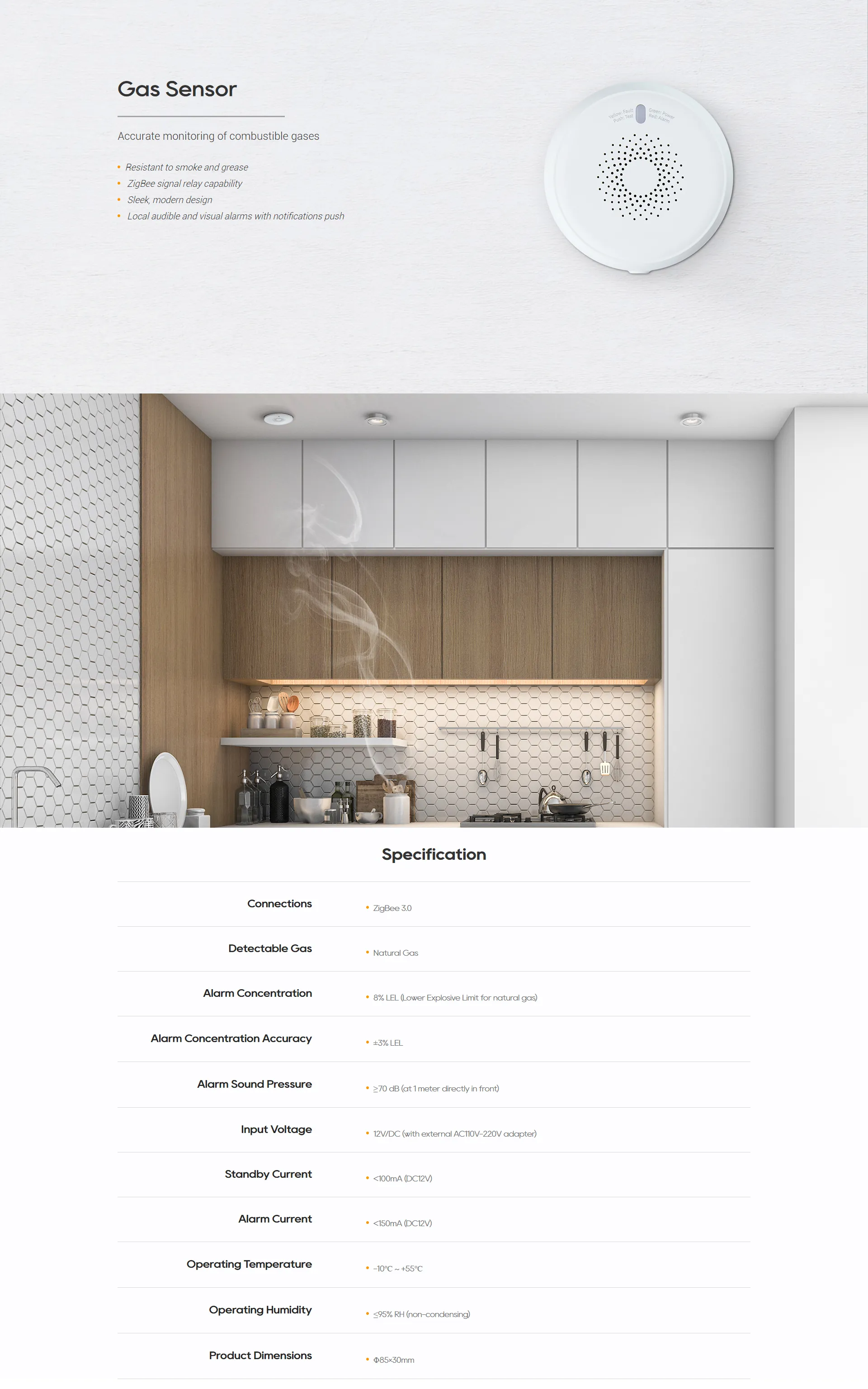 Akubela Smart Gas Sensor feature