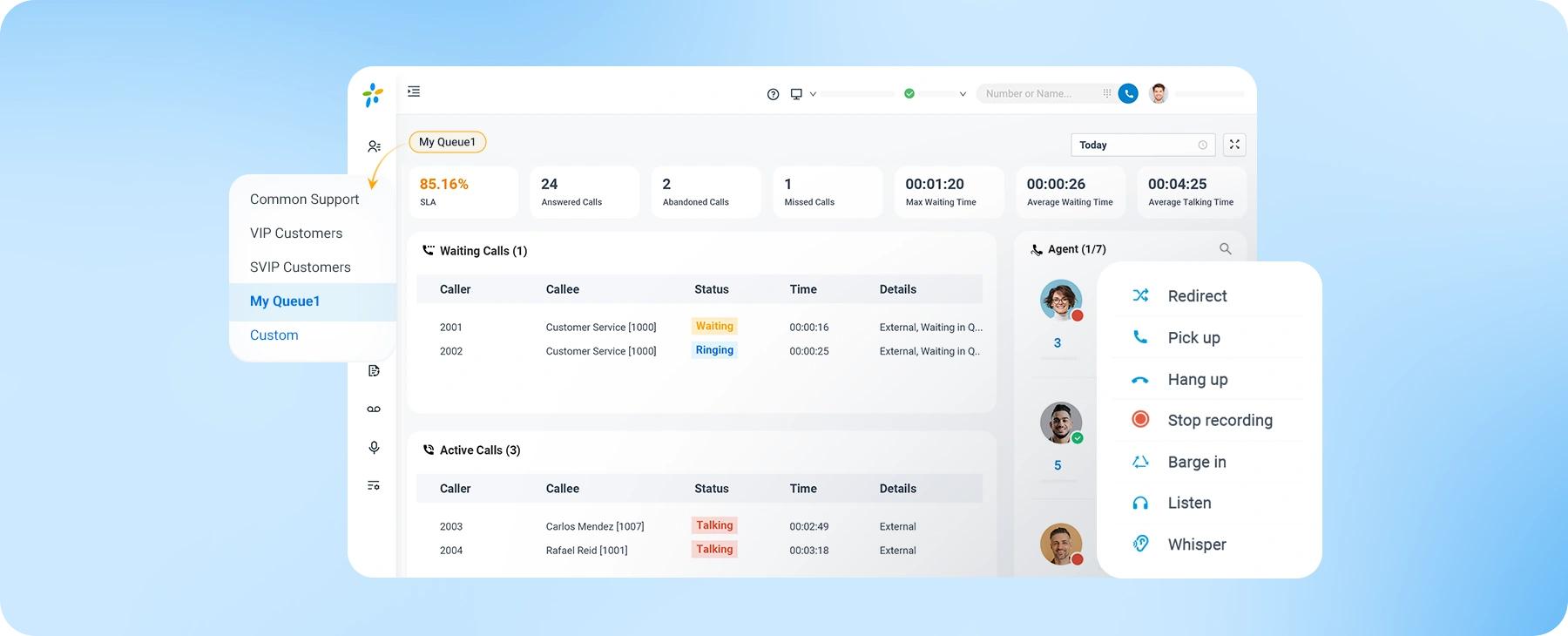 Incoming call handling with skills-based routing