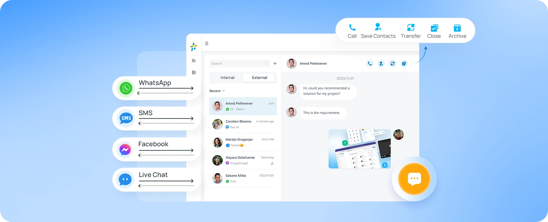 Chat and connection across WhatsApp and Facebook