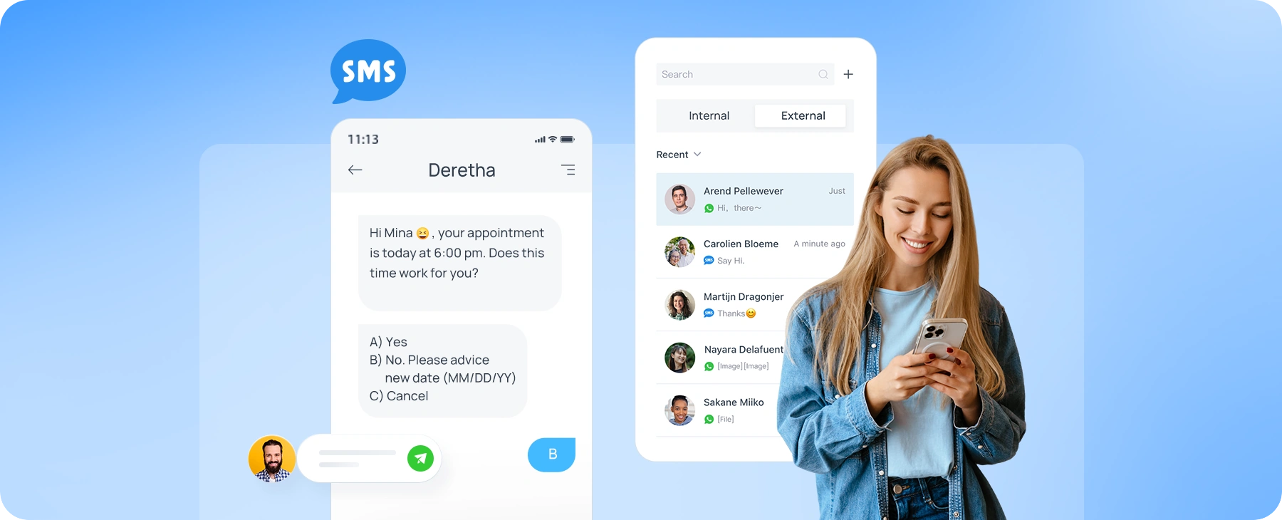 Send SMS and online fax in Linkus